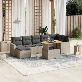 8-teiliges Gartensofa-Set und graue synthetische Rattankissen von , Gartensets - Ref: Foro24-3264735, Preis: 452,23 €, Rabatt: %