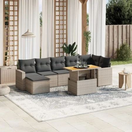 8-piece garden sofa set and gray synthetic rattan cushions by , Garden sets - Ref: Foro24-3264735, Price: 452,23 €, Discount: %