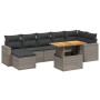 8-piece garden sofa set and gray synthetic rattan cushions by , Garden sets - Ref: Foro24-3264735, Price: 445,95 €, Discount: %
