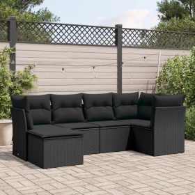 6-piece garden sofa set and black synthetic rattan cushions by , Garden sets - Ref: Foro24-3249784, Price: 402,83 €, Discount: %