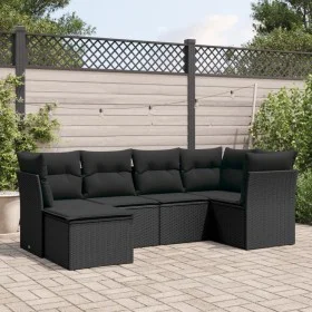 6-piece garden sofa set and black synthetic rattan cushions by , Garden sets - Ref: Foro24-3249784, Price: 394,10 €, Discount: %