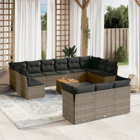 14-piece garden sofa set with gray synthetic rattan cushions by , Garden sets - Ref: Foro24-3256256, Price: 810,99 €, Discoun...
