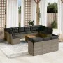 14-piece garden sofa set with gray synthetic rattan cushions by , Garden sets - Ref: Foro24-3256256, Price: 838,36 €, Discoun...