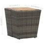 Rattan coffee table with PE and gray acacia wood 41.5x41.5x43 cm by vidaXL, Garden tables - Ref: Foro24-46198, Price: 63,45 €...