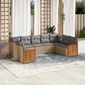 9-piece garden sofa set with beige synthetic rattan cushions by , Garden sets - Ref: Foro24-3227956, Price: 563,15 €, Discoun...