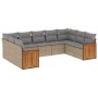 9-teiliges Gartensofa-Set mit beigen synthetischen Rattankissen von , Gartensets - Ref: Foro24-3227956, Preis: 528,33 €, Raba...