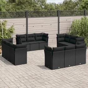 Garden sofa set 12 pieces with black synthetic rattan cushions by , Garden sets - Ref: Foro24-3249164, Price: 878,79 €, Disco...