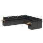 Gartensofa-Set 10-teilig mit schwarzen synthetischen Rattankissen von , Gartensets - Ref: Foro24-3227189, Preis: 658,70 €, Ra...