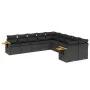 Gartensofa-Set 10-teilig mit schwarzen synthetischen Rattankissen von , Gartensets - Ref: Foro24-3227189, Preis: 684,61 €, Ra...