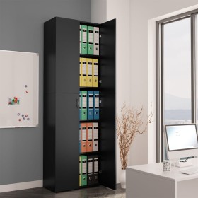 Büroschrank aus schwarzem Sperrholz, 60 x 32 x 190 cm von vidaXL, Aktenschränke - Ref: Foro24-800298, Preis: 118,25 €, Rabatt: %