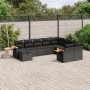 Garden sofa set 10 pieces with black synthetic rattan cushions by , Garden sets - Ref: Foro24-3227154, Price: 629,36 €, Disco...