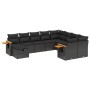 Garden sofa set 10 pieces with black synthetic rattan cushions by , Garden sets - Ref: Foro24-3227154, Price: 629,36 €, Disco...
