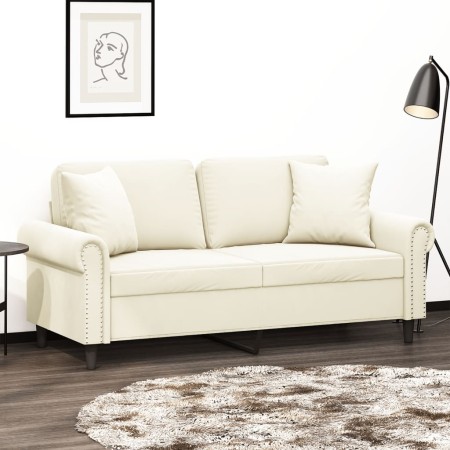 2-Sitzer-Sofa mit cremefarbenen Samtkissen, 140 cm von , Sofas - Ref: Foro24-3200953, Preis: 274,83 €, Rabatt: %