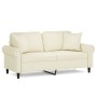 Sofá de 2 plazas con cojines terciopelo color crema 140 cm de , Sofás - Ref: Foro24-3200953, Precio: 274,83 €