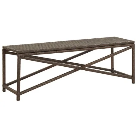 Banco de jardín de ratán sintético marrón 120 cm de vidaXL, Bancos de jardín - Ref: Foro24-46212, Precio: 67,61 €, Descuento: %