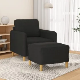 Schwarzer Stoffsessel mit Hocker 60 cm von , Sofas - Ref: Foro24-3201188, Preis: 203,72 €, Rabatt: %