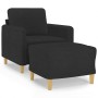 Black fabric armchair with stool 60 cm by , Sofas - Ref: Foro24-3201188, Price: 206,29 €, Discount: %