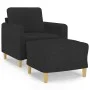 Schwarzer Stoffsessel mit Hocker 60 cm von , Sofas - Ref: Foro24-3201188, Preis: 203,72 €, Rabatt: %