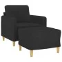 Schwarzer Stoffsessel mit Hocker 60 cm von , Sofas - Ref: Foro24-3201188, Preis: 203,72 €, Rabatt: %