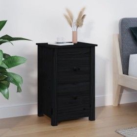 Solid black pine wood bedside table 40x35x61.5 cm by vidaXL, Nightstands - Ref: Foro24-820954, Price: 49,21 €, Discount: %