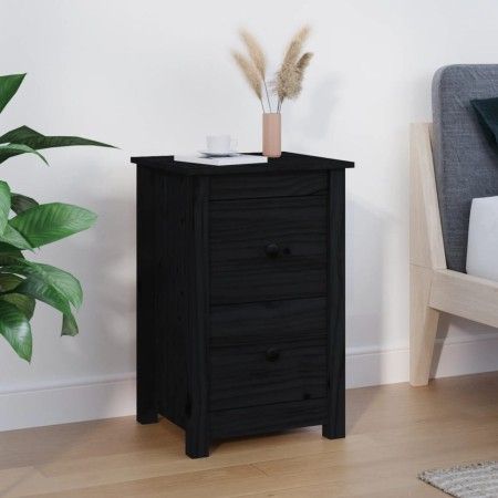 Solid black pine wood bedside table 40x35x61.5 cm by vidaXL, Nightstands - Ref: Foro24-820954, Price: 49,21 €, Discount: %