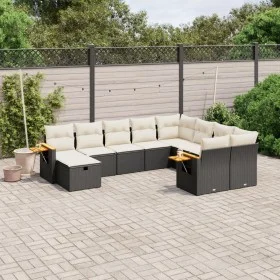 Garden sofa set 10 pieces with black synthetic rattan cushions by , Garden sets - Ref: Foro24-3227155, Price: 586,47 €, Disco...