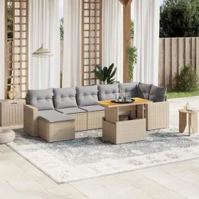 Garden sofa set with beige cushions mix 8 pieces PE rattan by , Garden sets - Ref: Foro24-3264734, Price: 469,13 €, Discount: %