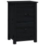 Solid black pine wood bedside table 40x35x61.5 cm by vidaXL, Nightstands - Ref: Foro24-820954, Price: 49,21 €, Discount: %