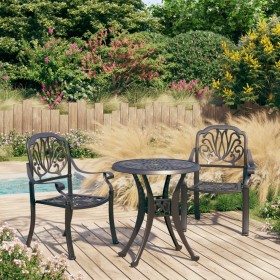 Bistro table and chairs 3 pieces black cast aluminum by , Garden sets - Ref: Foro24-3070572, Price: 520,69 €, Discount: %