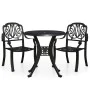 Bistro table and chairs 3 pieces black cast aluminum by , Garden sets - Ref: Foro24-3070572, Price: 521,36 €, Discount: %