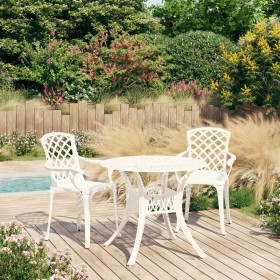 Bistro table and chairs 3 pieces white cast aluminum by , Garden sets - Ref: Foro24-3070585, Price: 505,96 €, Discount: %