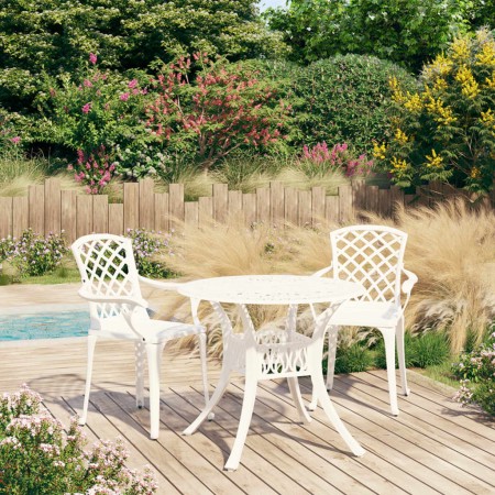 Bistro table and chairs 3 pieces white cast aluminum by , Garden sets - Ref: Foro24-3070585, Price: 505,96 €, Discount: %