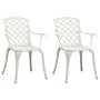 3-teiliger Bistrotisch und Stühle aus weißem Aluminiumguss von , Gartensets - Ref: Foro24-3070585, Preis: 505,96 €, Rabatt: %