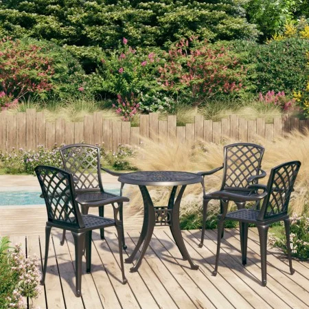 Bistro table and chairs 5 pieces black cast aluminum by , Garden sets - Ref: Foro24-3070608, Price: 634,97 €, Discount: %