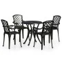 Bistro table and chairs 5 pieces black cast aluminum by , Garden sets - Ref: Foro24-3070608, Price: 634,97 €, Discount: %