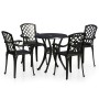 Bistrotisch und Stühle 5-teilig aus schwarzem Aluminiumguss von , Gartensets - Ref: Foro24-3070608, Preis: 633,36 €, Rabatt: %