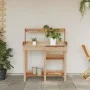 Blumentopf-Bank mit Regalen aus massiver brauner Fichtenholz von , Topfständer - Ref: Foro24-368432, Preis: 113,03 €, Rabatt: %