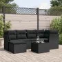 Set de comedor de jardín 7 pzas y cojines ratán sintético negro by , Garden sets - Ref: Foro24-3249794, Price: 442,70 €, Disc...