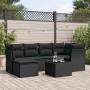 Set de comedor de jardín 7 pzas y cojines ratán sintético negro de , Conjuntos de jardín - Ref: Foro24-3249794, Precio: 454,75 €