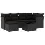 Garten-Essgruppe 7-teilig mit schwarzen Polstern aus synthetischem Rattan von , Gartensets - Ref: Foro24-3249794, Preis: 457,...