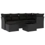Set de comedor de jardín 7 pzas y cojines ratán sintético negro by , Garden sets - Ref: Foro24-3249794, Price: 442,70 €, Disc...
