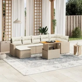 Juego de sofás de jardín con cojines beige 8 pzas ratán PE by , Garden sets - Ref: Foro24-3264733, Price: 517,19 €, Discount: %