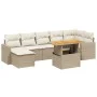 Juego de sofás de jardín con cojines beige 8 pzas ratán PE by , Garden sets - Ref: Foro24-3264733, Price: 517,19 €, Discount: %