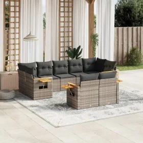 Gartenmöbel-Set 9-teilig mit grauen Polstern aus synthetischem Rattan von , Gartensets - Ref: Foro24-3227131, Preis: 547,79 €...