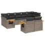 Gartenmöbel-Set 9-teilig mit grauen Polstern aus synthetischem Rattan von , Gartensets - Ref: Foro24-3227131, Preis: 547,79 €...