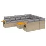 Gartensofa-Set 11-teilig mit beigen Polstern aus synthetischem Rattan von , Gartensets - Ref: Foro24-3227186, Preis: 680,38 €...