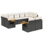8-teiliges Gartensofa-Set und Kissen aus schwarzem Kunststoff-Rattan. von , Gartensets - Ref: Foro24-3227127, Preis: 524,95 €...