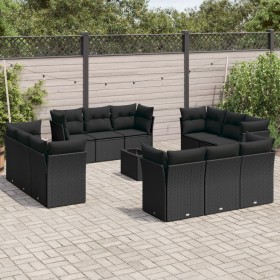 Set de sofás de jardín y cojines 13 pzas ratán sintético negro de , Conjuntos de jardín - Ref: Foro24-3249174, Precio: 956,82...