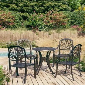Bistro table and chairs 5 pieces black cast aluminum by , Garden sets - Ref: Foro24-3070599, Price: 864,93 €, Discount: %