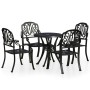Bistrotisch und Stühle 5-teilig aus schwarzem Aluminiumguss von , Gartensets - Ref: Foro24-3070599, Preis: 882,92 €, Rabatt: %